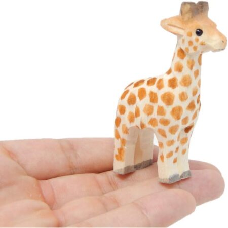 Hand-Carved Wooden Giraffe Figurine