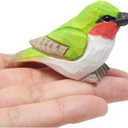 Hand-Carved Wooden Hummingbird Figurine