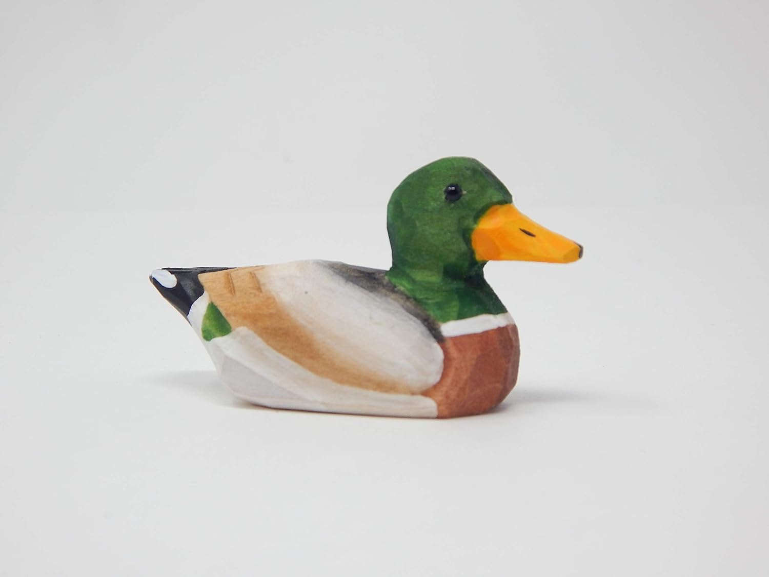 Small Handmade Mallard Wooden Duck Figurine - Image 2