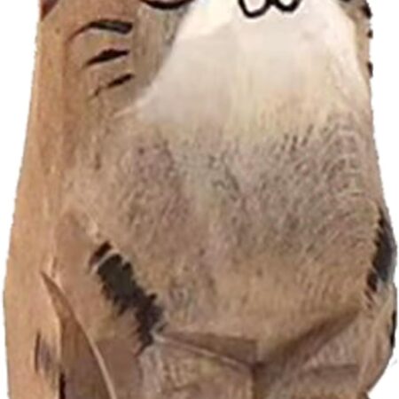 Handmade Wooden Orange Cat Figurine