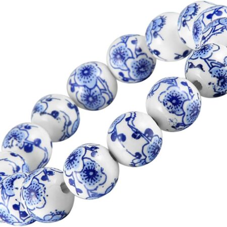 Blue and White Porcelain Bead Bracelet