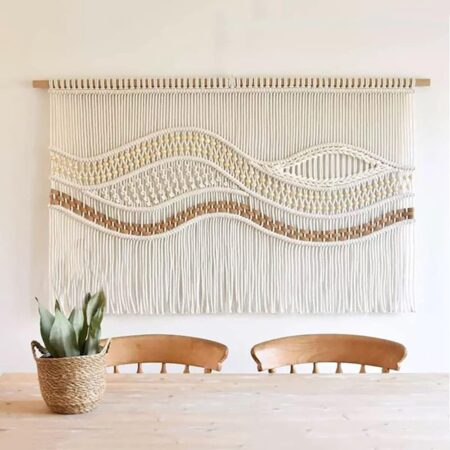 Hand-Woven Knitted Boho Tapestry Wall Hanging