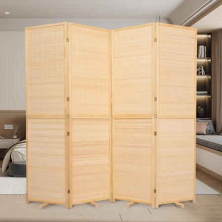 5.6ft 4-Panel Bamboo Folding Room Divider