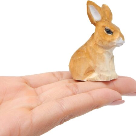 Handmade Brown Rabbit Wooden Figurine