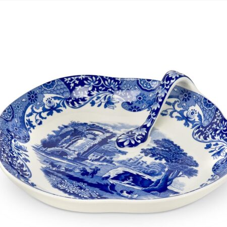 8-Inch Blue Italian Porcelain Handled Tray