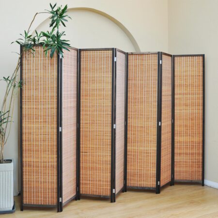 5.6ft 7-Panel Bamboo Folding Room Divider
