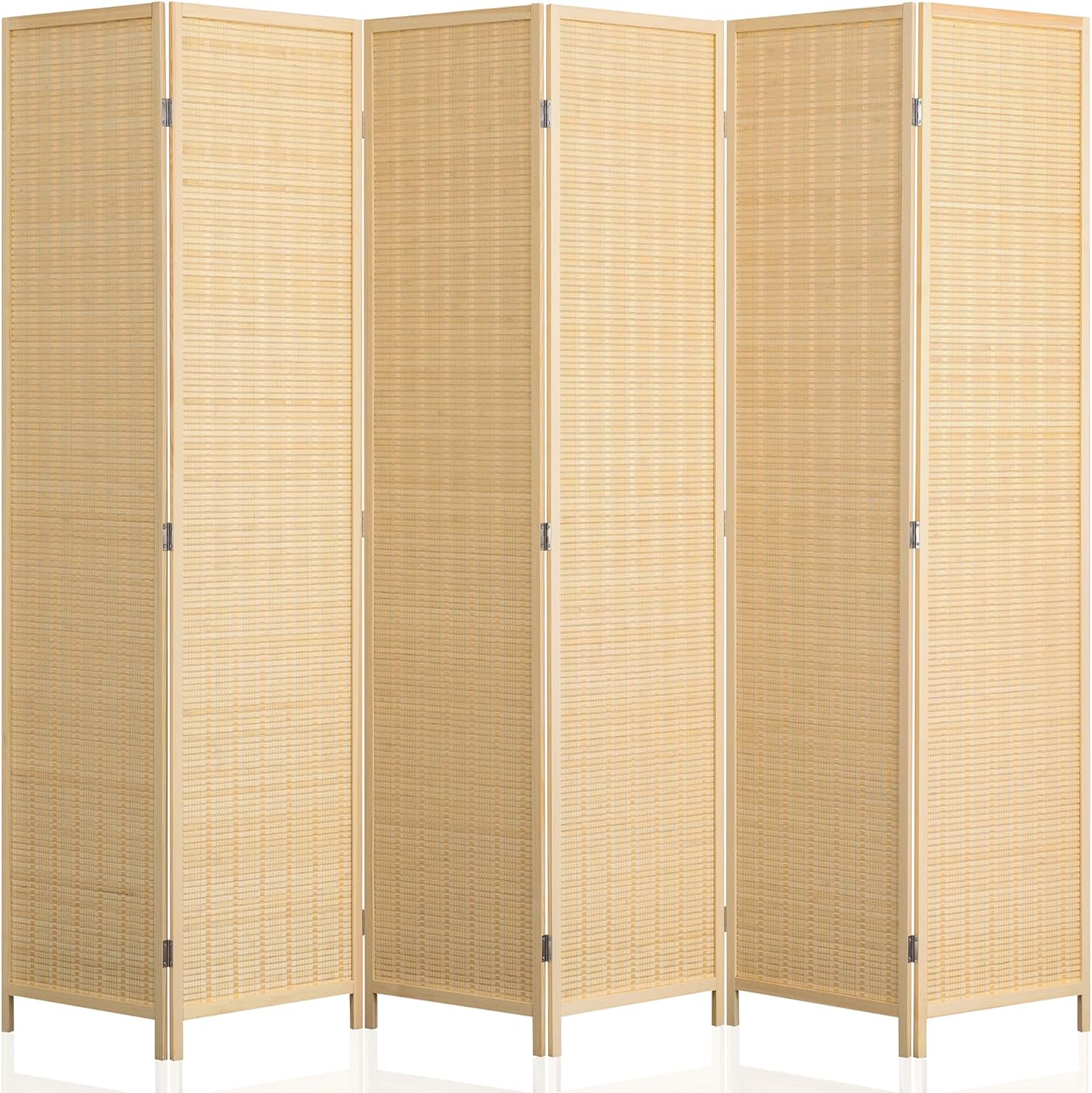 6-Panel Bamboo Folding Room Divider