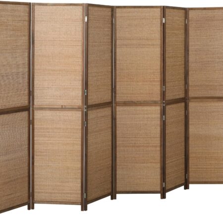 6ft 6-Panel Hand-Woven Bamboo Room Divider
