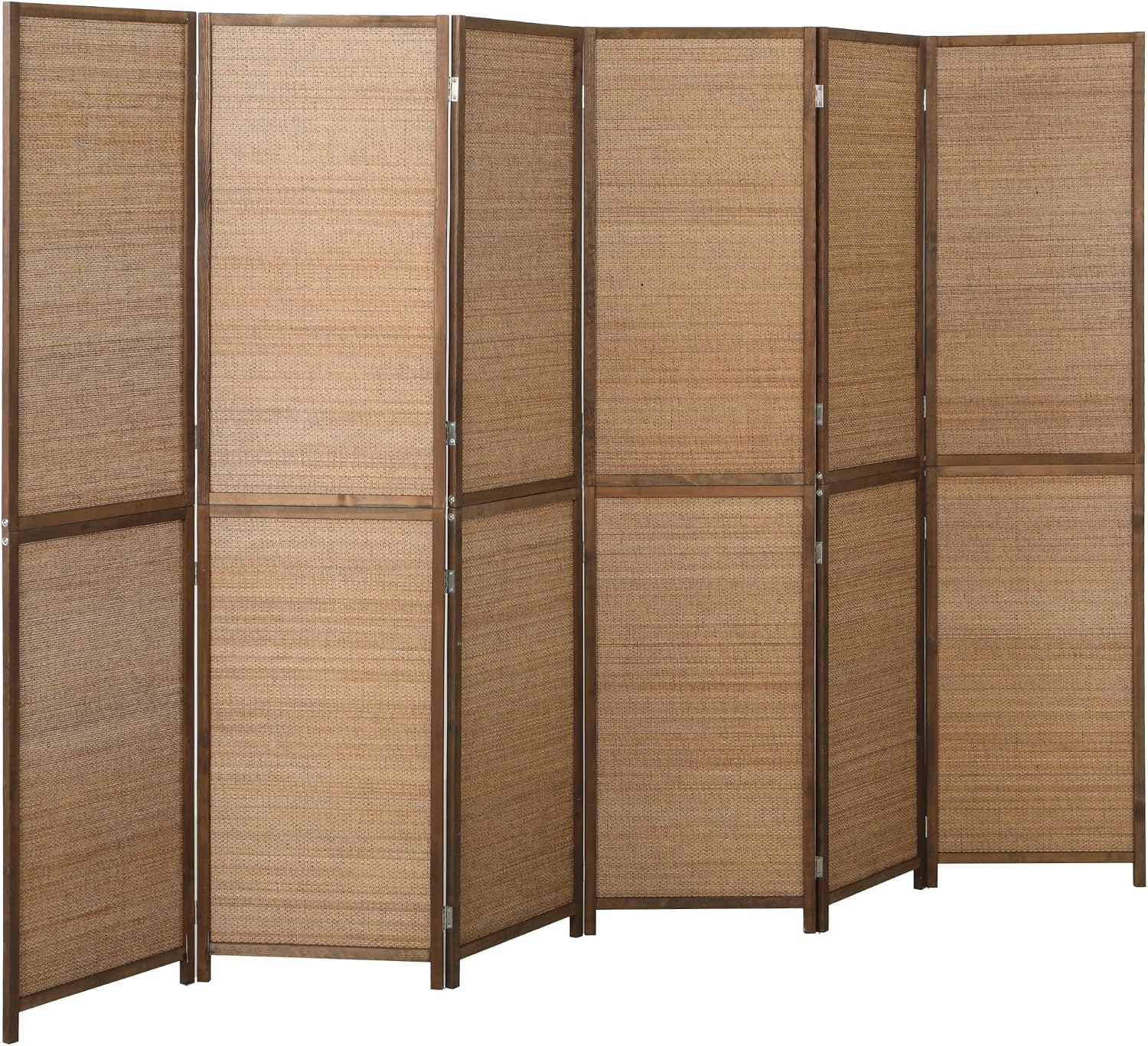 6ft 6-Panel Hand-Woven Bamboo Room Divider